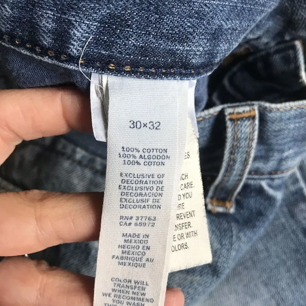 Anchor Blue Distressed Blue Jeans Mens Sz 30 x 32 Slim Fit